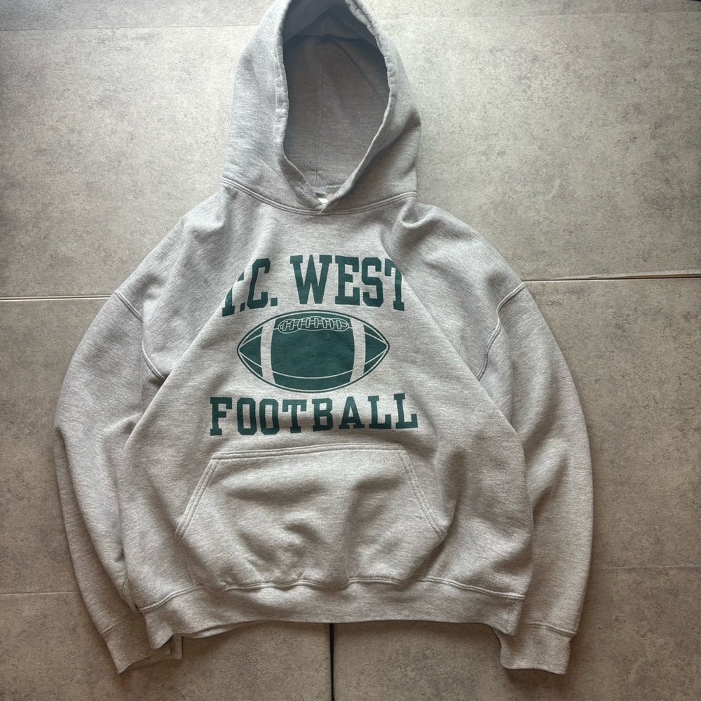 Y2k gray local high school football hoodie